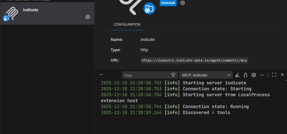 VS Code Indicate MCP Server Output