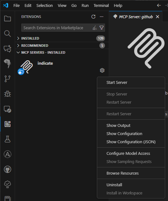 VS Code Indicate MCP Server